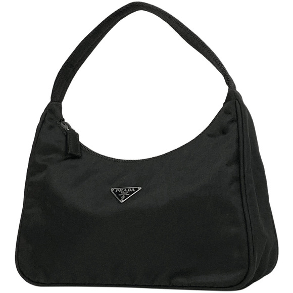 Prada Handbags - Prada Logo Plate Handbag Clutch Tote Bag Nero Black